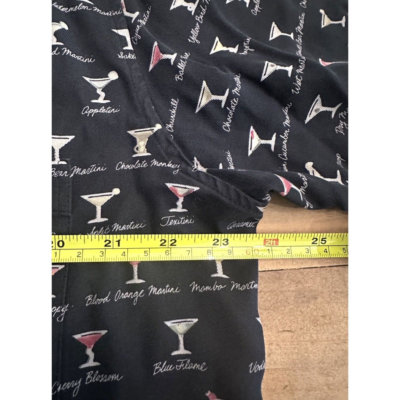 Tori Richard Tori Richard Martini Glass 100% Silk Shirt Medium Black Button-Up Pocketed Mens Silk Shirt Size US M / EU 48-50 / 2 - 4 Thumbnail