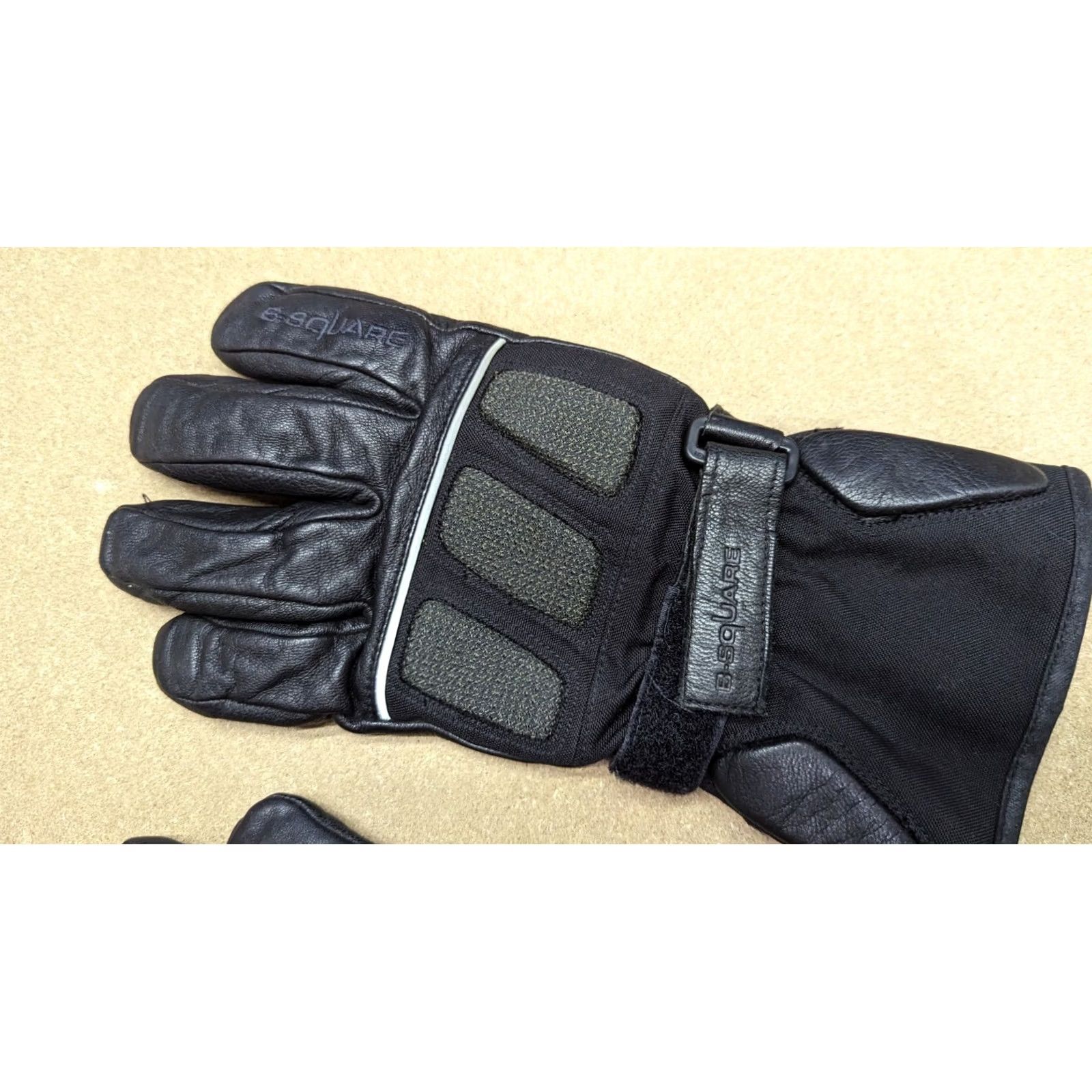 Vintage B-Square Motorcycle Mens Gloves XL Black Lined Cordura Leather Glove Womens? Size ONE SIZE - 6 Thumbnail