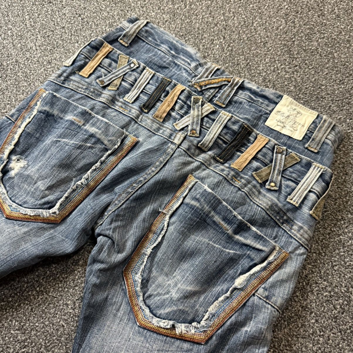 If Six Was Nine 🇯🇵🔥 Y2k Japanese Seditionaries Double Waist Ripped Denim Size US 31 - 3 Thumbnail