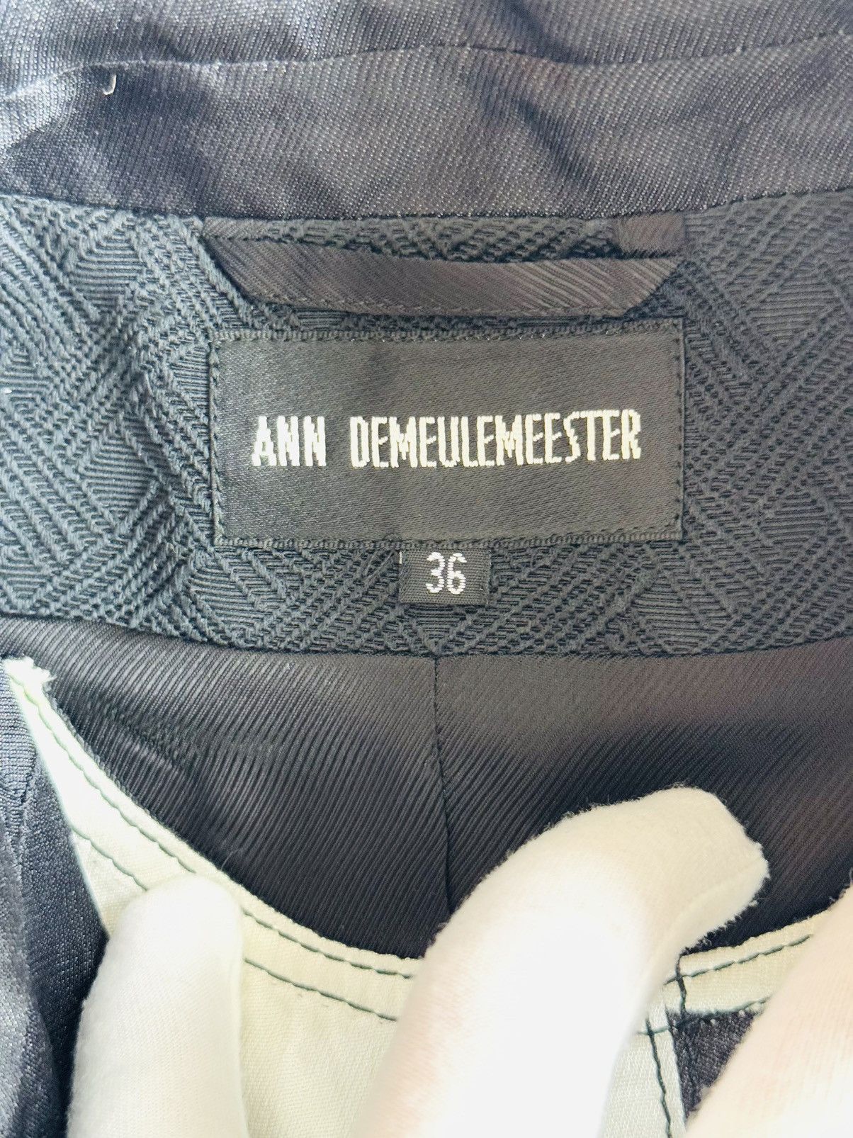 Ann Demeulemeester 2011 Ann Demeulemeester black jacquard blazer w/ placket Size XS / US 0-2 / IT 36-38 - 6 Thumbnail