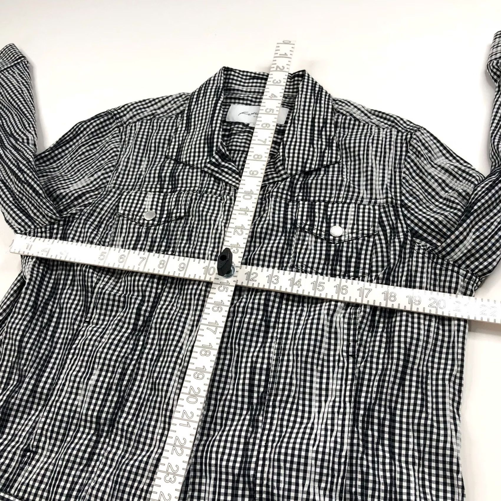 Vintage Foxcroft Button-Up Shirt Long Sleeve Check Textured Black MINT 16 Women, Regular Fit, All Seasons, Casual, Cotton Nylon Spandex, Classic Style Size XXL / US 16-18 / IT 52-54 - 5 Thumbnail
