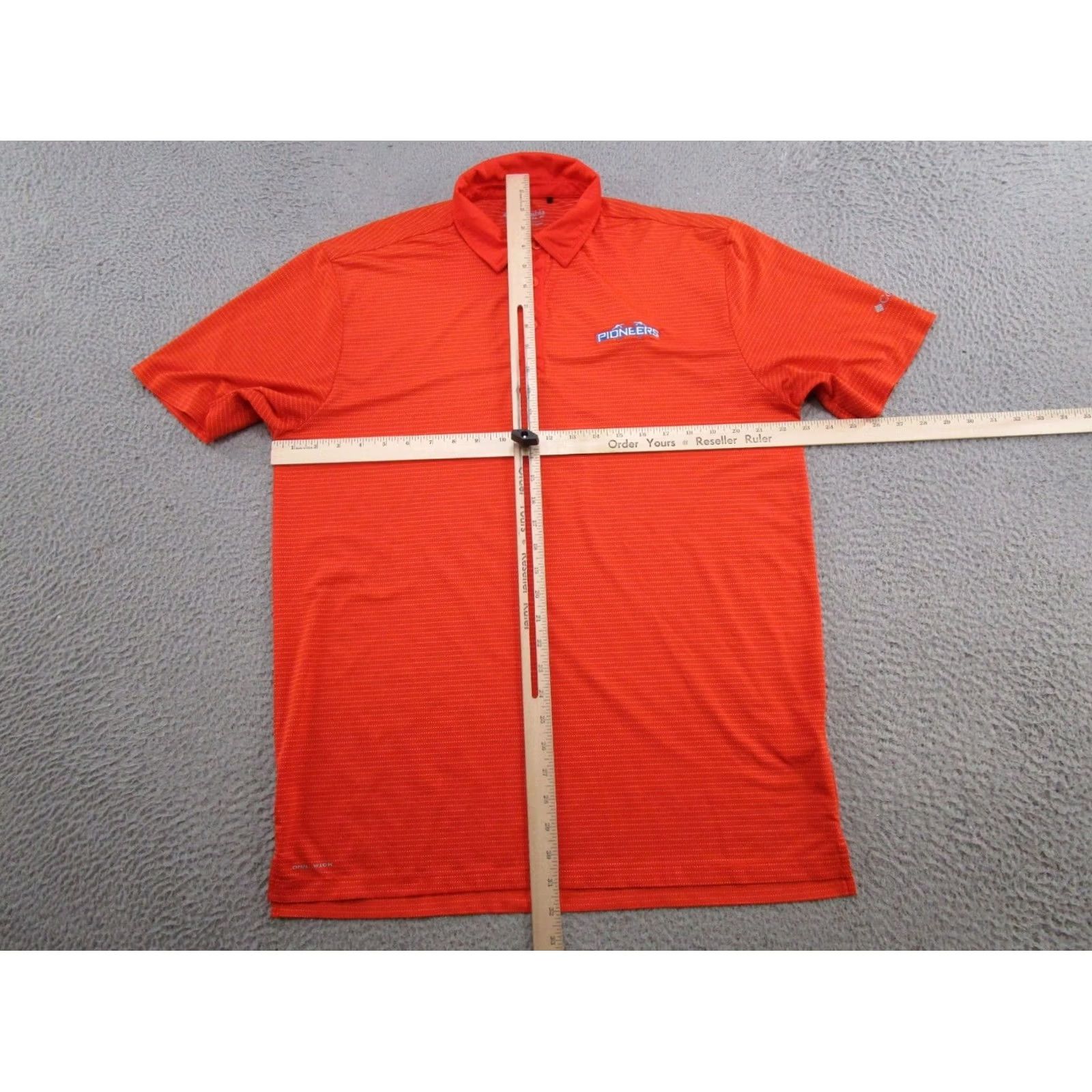 Vintage Columbia Polo Shirt Mens L Orange Golf Omni Wick Striped Casual Breathable Logo Polo, Regular Fit, Cotton? (note: exclude new info) Size US L / EU 52-54 / 3 - 6 Thumbnail