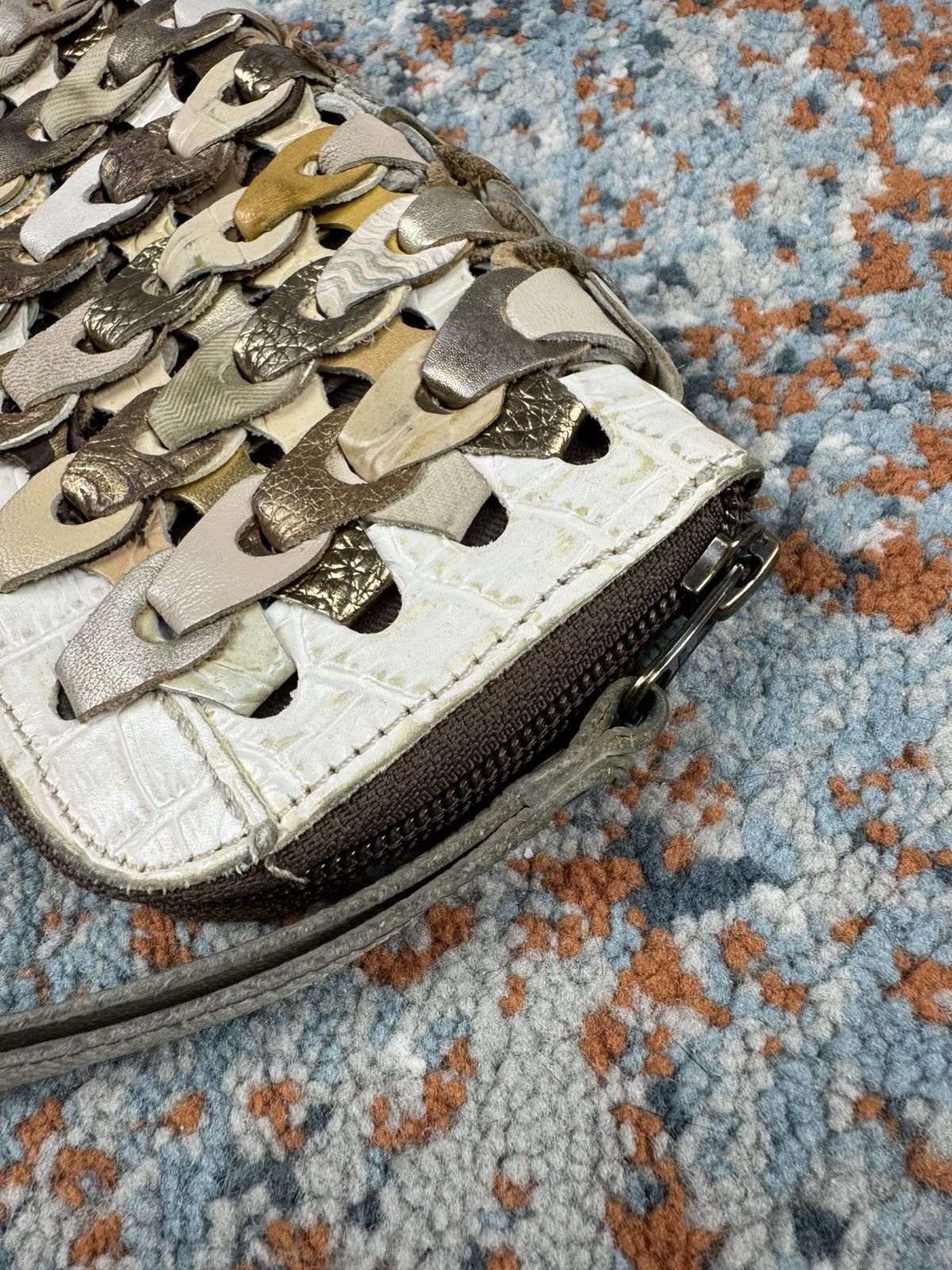 Octopus × Vintage Vintage Y2K Octopus crazy handmade leather woven long wallet Size ONE SIZE - 5 Thumbnail