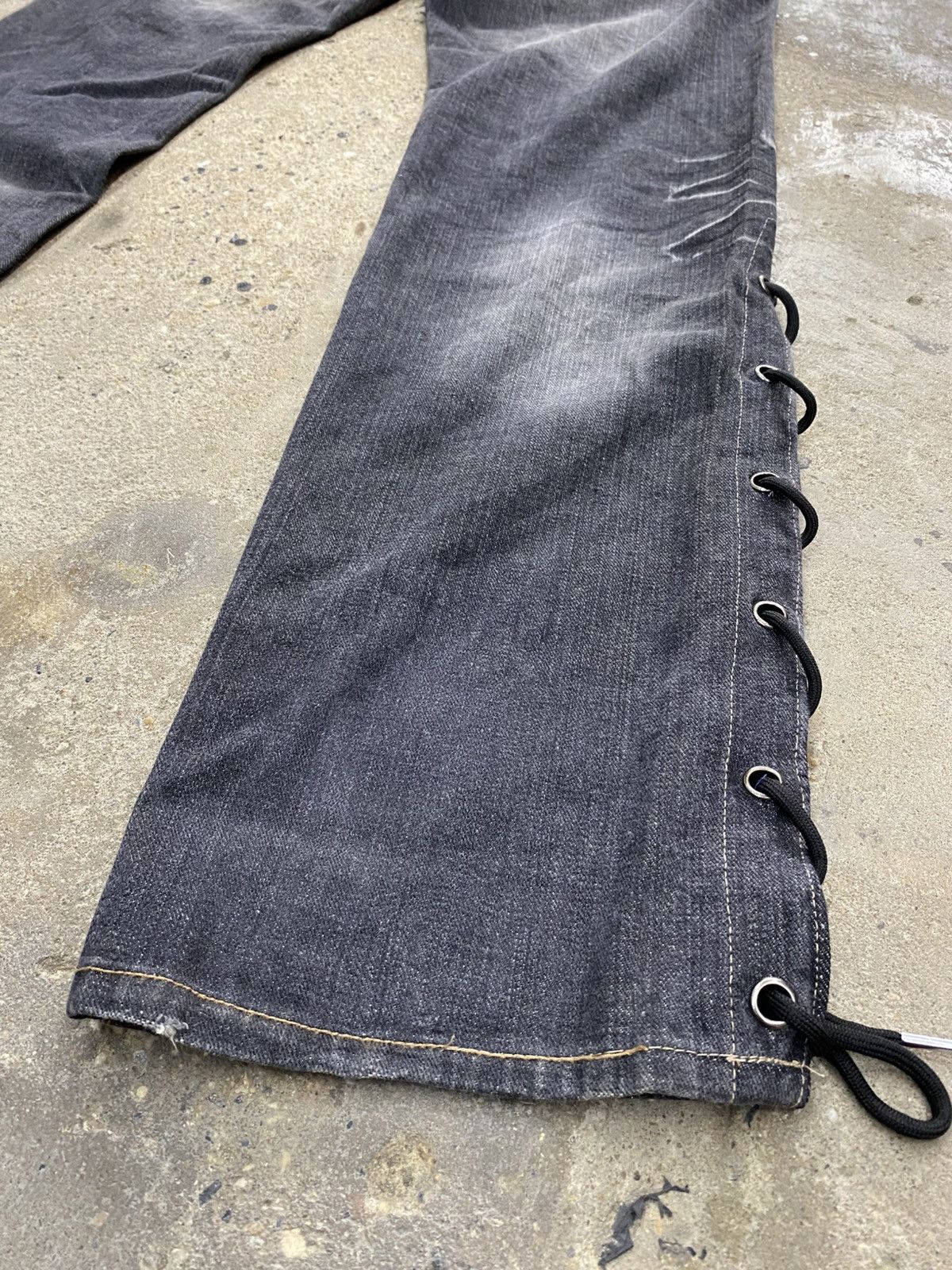 Japanese Brand Root three side laced jeans wash Size US 34 / EU 50 - 20 Thumbnail