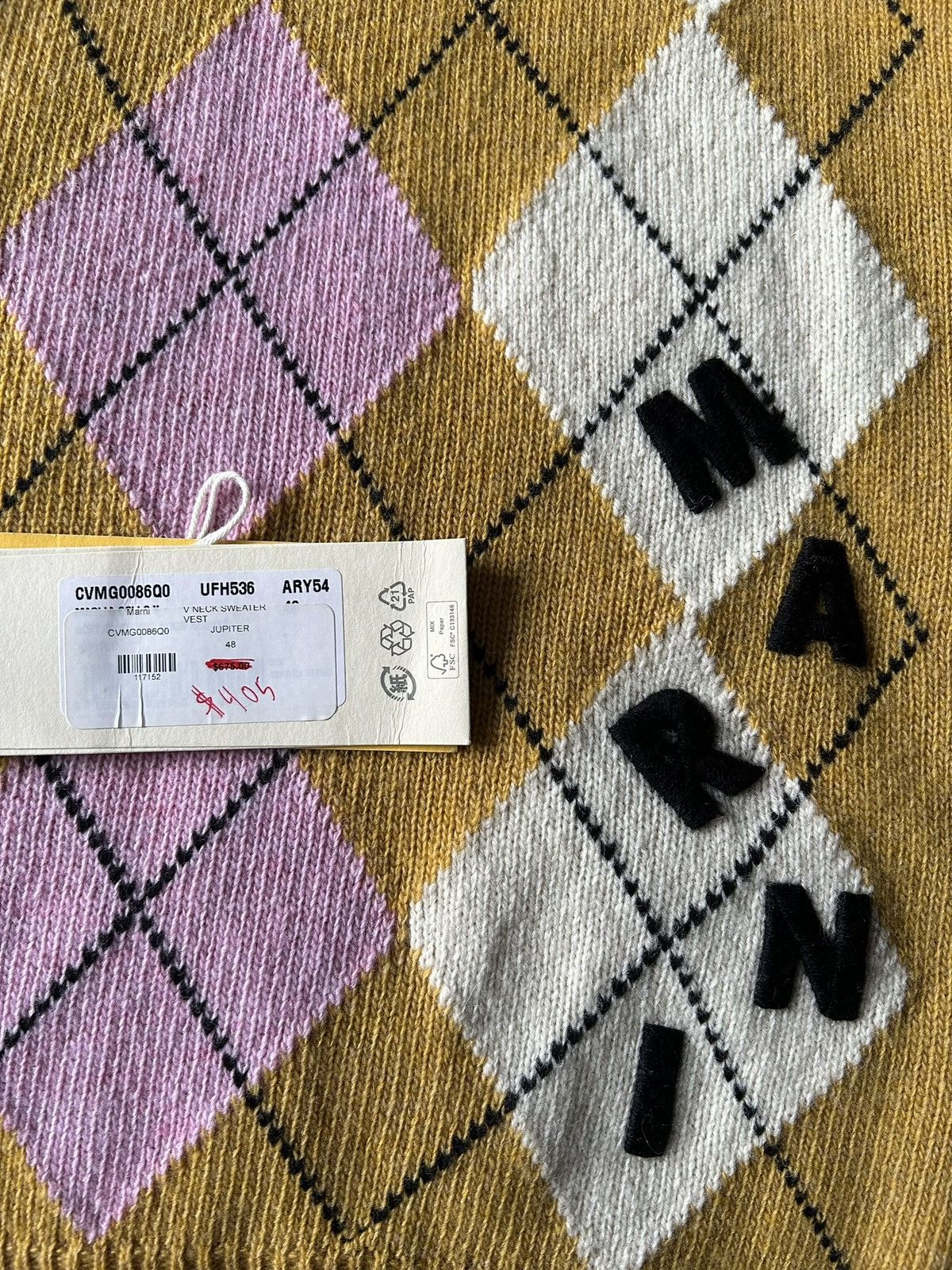 Marni Marni Yellow/White Vest Size US M / EU 48-50 / 2 - 7 Thumbnail