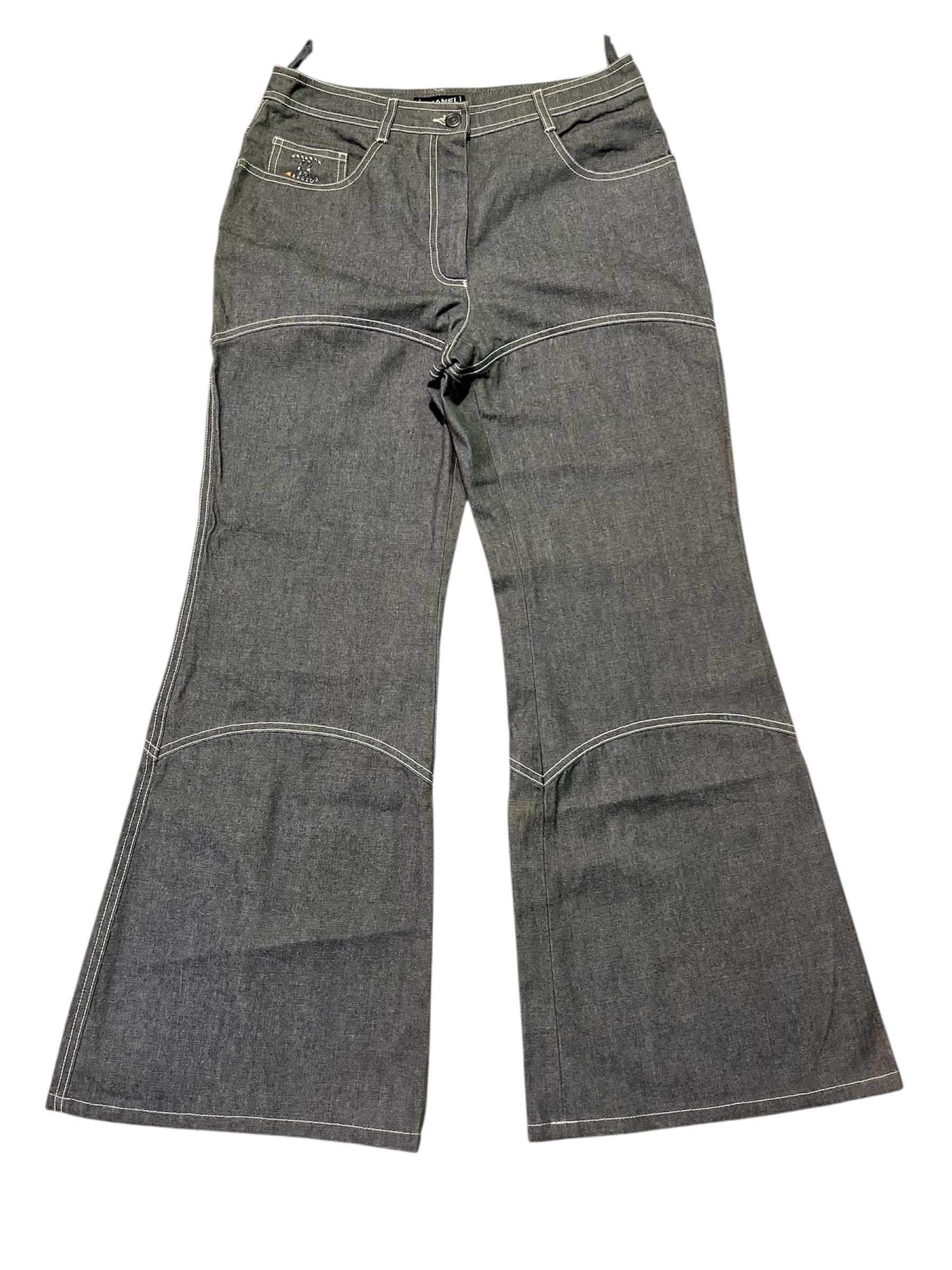 Chanel 💥Rare💥Vintage Chanel Coco 2001 Bootcut Pants Size 30" / US 8 / IT 44 - 2 Thumbnail