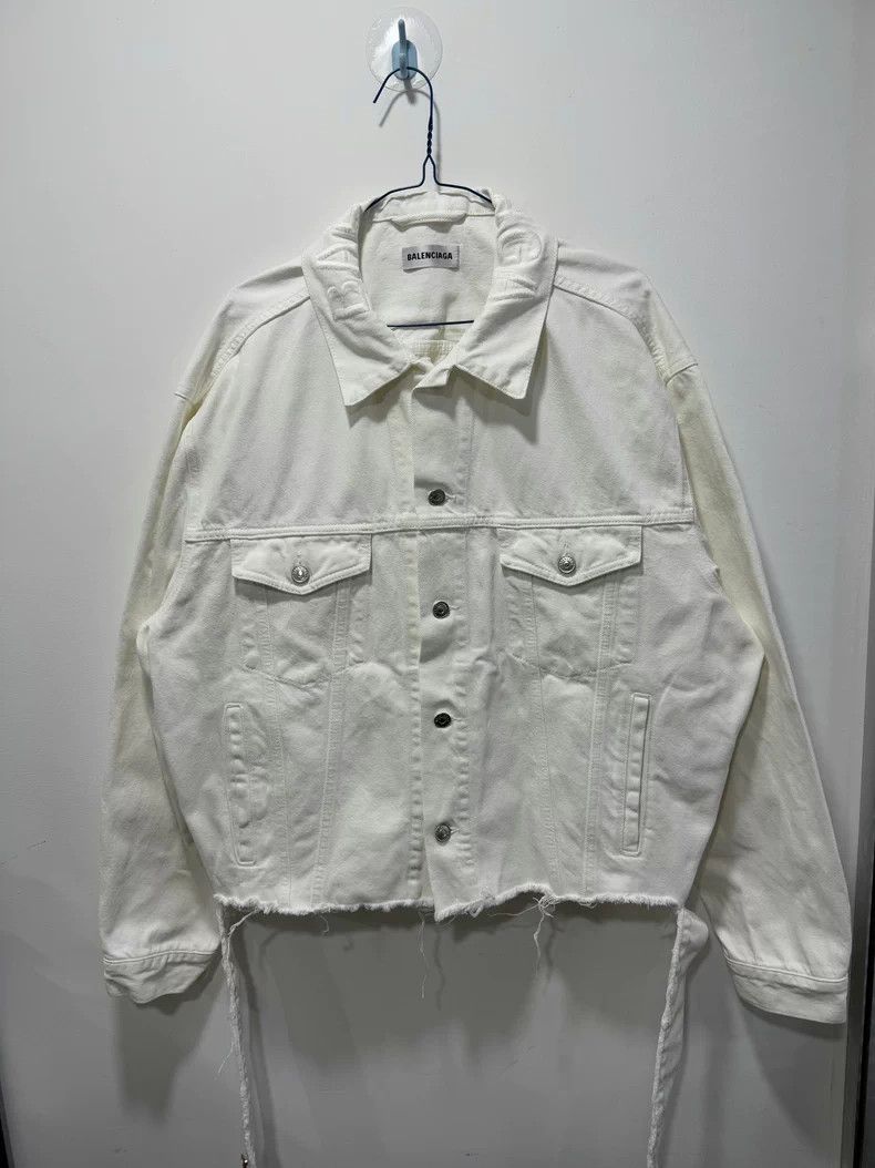 Balenciaga Balenciaga Collar Letter Strap Denim Jacket - dmc Size US M / EU 48-50 / 2 - 1 Thumbnail