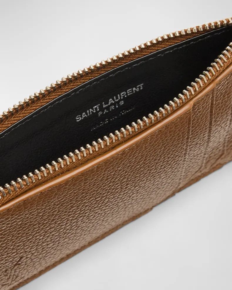 Saint Laurent Paris o1y0325 Size : OS / Logo Leather Cardholder in Brown Size ONE SIZE - 2 Thumbnail