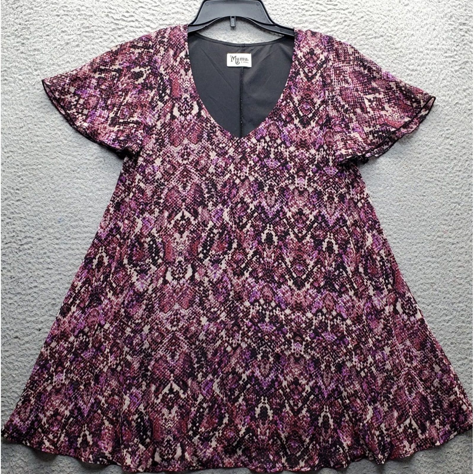 Skin Show Me Your Mumu A Line Dress Womens XS Multi Snake Skin Flutter Sleeve Pullover Size XS / US 0-2 / IT 36-38 - 2 Thumbnail