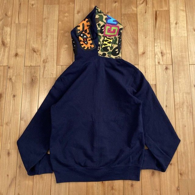 Bape BAPE Milo Shark Full Zip Hoodie Navy a bathing ape Size US M / EU 48-50 / 2 - 2 Thumbnail