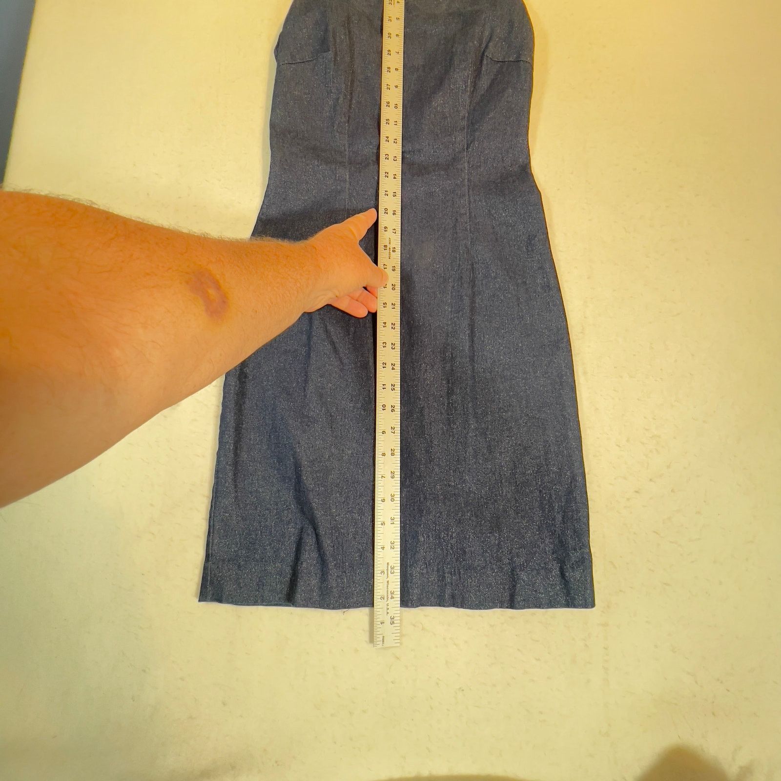 MAGGY LONDON Maggy London Denim Above the Knee Dress Woman Size 4 Sparkle Size S / US 4 / IT 40 - 9 Thumbnail