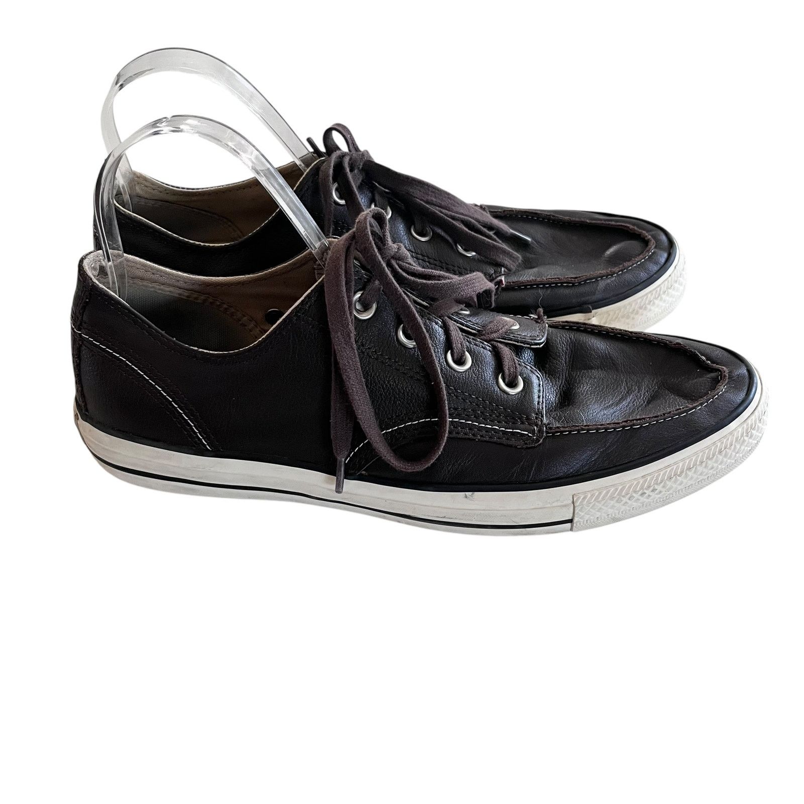 Converse Converse Unisex Brown Leather Lace Up Low Top Sneaker Size US 10 / EU 43 - 3 Thumbnail