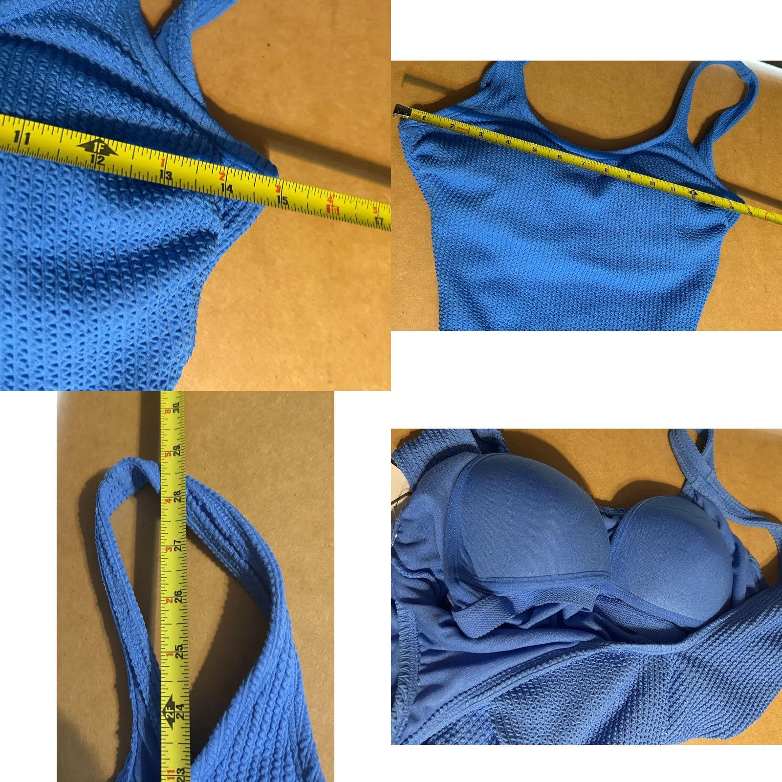 Vintage Time and Tru One Piece SwimSuit Blue Large 12-14 NWT 1 PC Missy Full Cover Size ONE SIZE - 9 Thumbnail