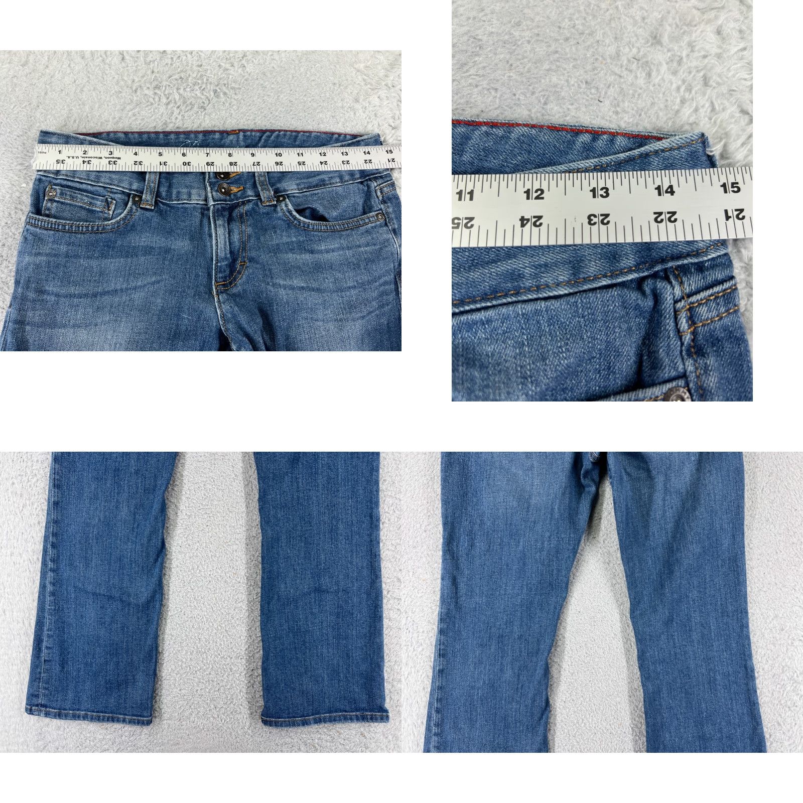 Tommy Hilfiger Tommy Hilfiger Jeans Womens 27 Blue Denim Flared Low Rise Cotton Blend Pant Size 27" / US 4 / IT 40 - 9 Thumbnail