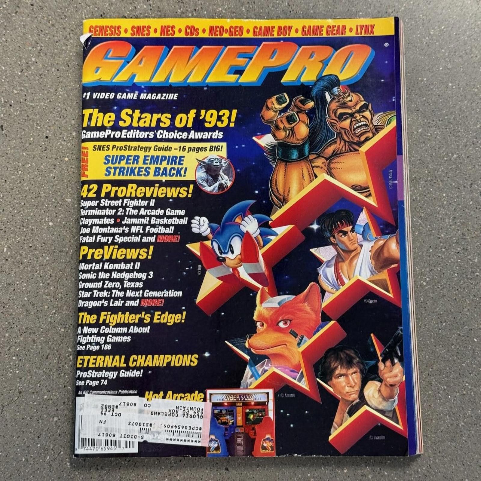 Designer Vtg GamePro Magazine 1994 Sega Nintendo Mortal Kombat Sonic Size ONE SIZE - 1 Thumbnail