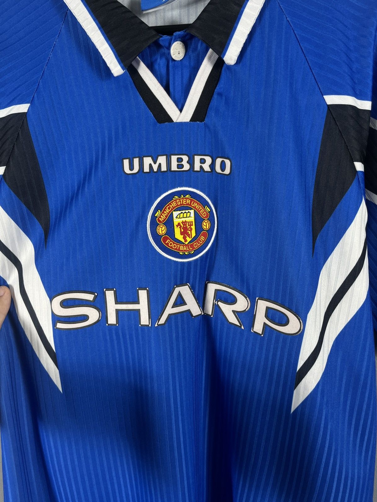 Umbro MANCHESTER UNITED 1996 1997 THIRD FOOTBALL SOCCER JERSEY Size US XL / EU 56 / 4 - 2 Thumbnail