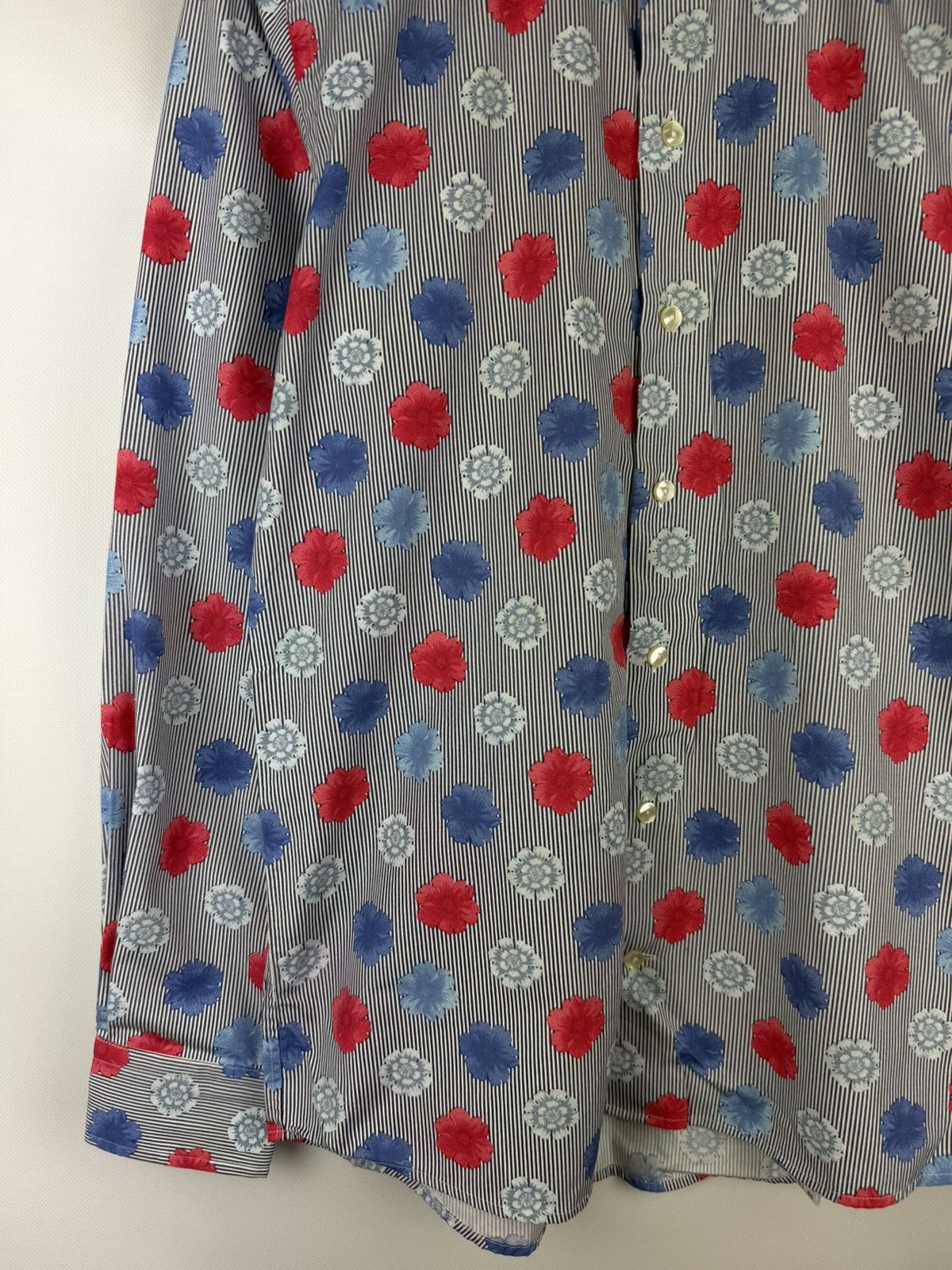 Eton Eton Long Sleeve Striped Floral Pattern Button Up Shirt Size US S / EU 44-46 / 1 - 5 Thumbnail