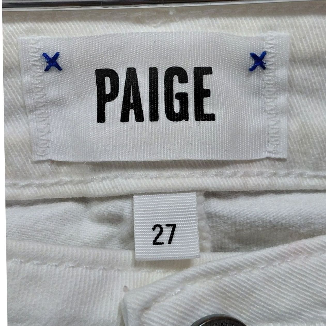 Paige PAIGE Verdugo Crop Jeans White Slim Women 27 Solid Denim Cotton Blend Stretch Skinny Color White 27 Womens Size 27" / US 4 / IT 40 - 6 Thumbnail
