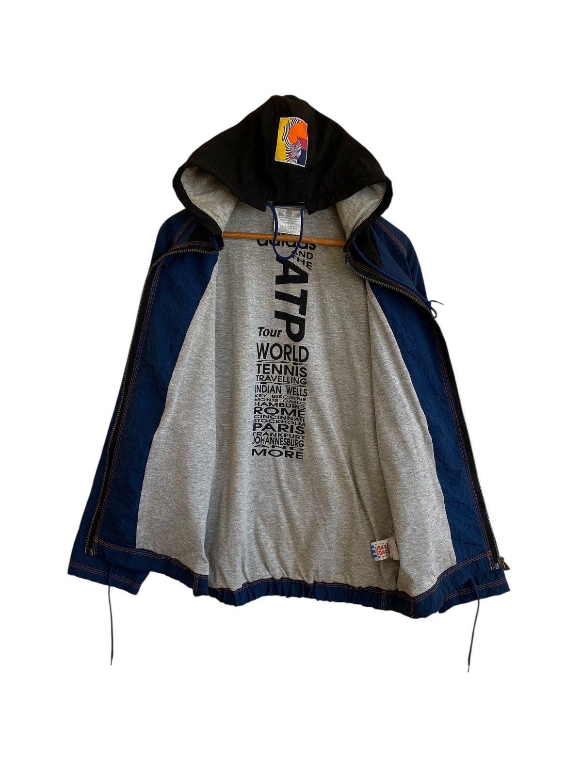 Adidas Very Rare Vintage Brand Adidas ATP Tour Nylon Hoodie 2000s Size US S / EU 44-46 / 1 - 3 Thumbnail