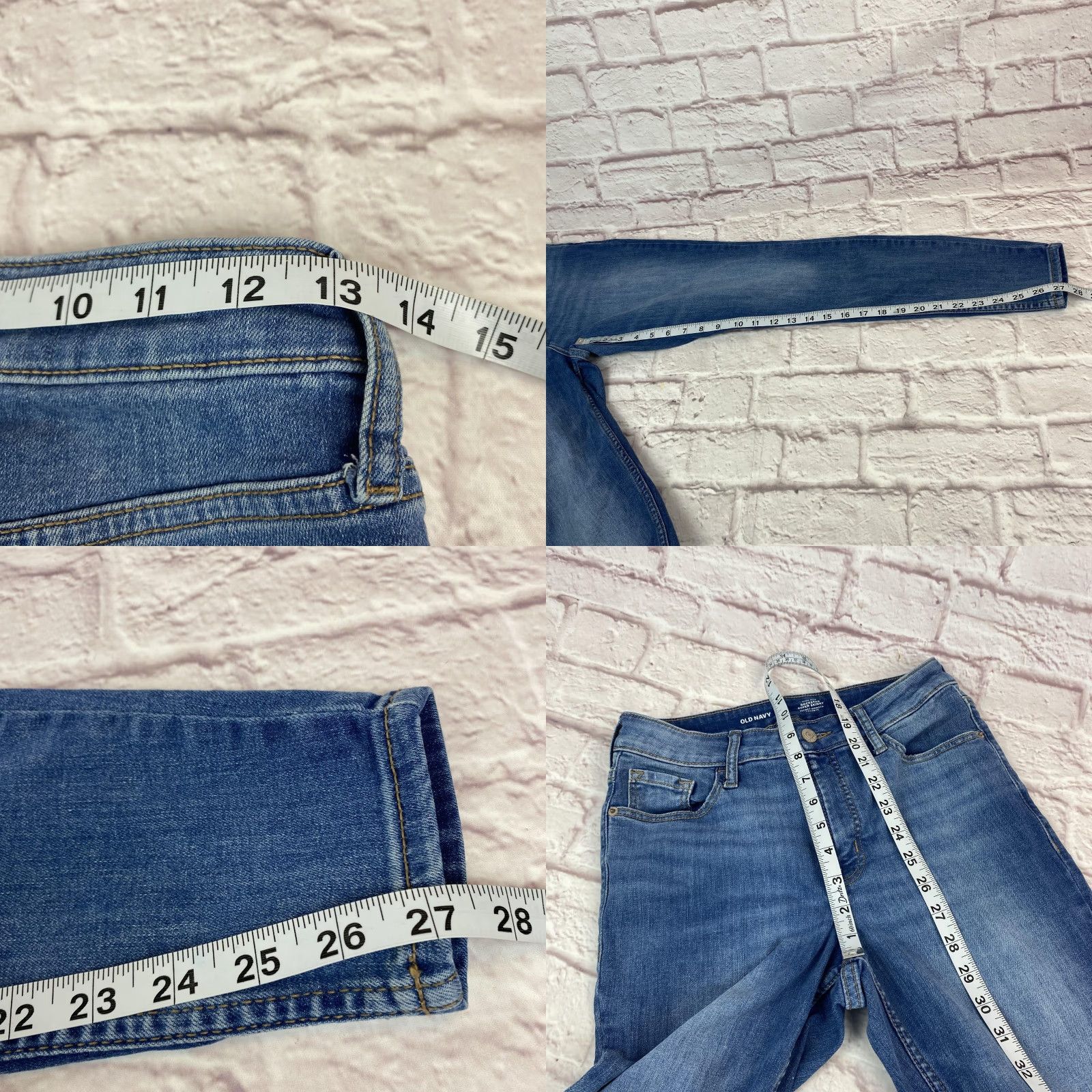 Old Navy Old Navy Jeans 4 Womens Blue High Rise Rockstar Super Skinny Stretch Denim Size 27" / US 4 / IT 40 - 8 Thumbnail