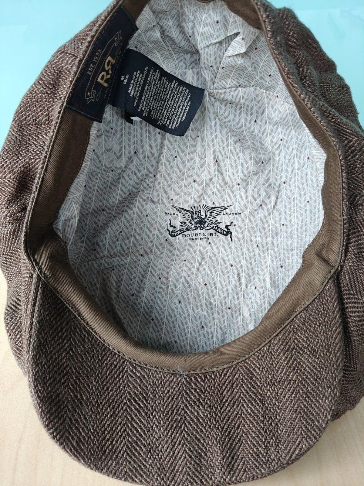 RRL Ralph Lauren DOUBLE RL Linen Herringbone Newsboy Cap T/1906 Size ONE SIZE - 9 Thumbnail