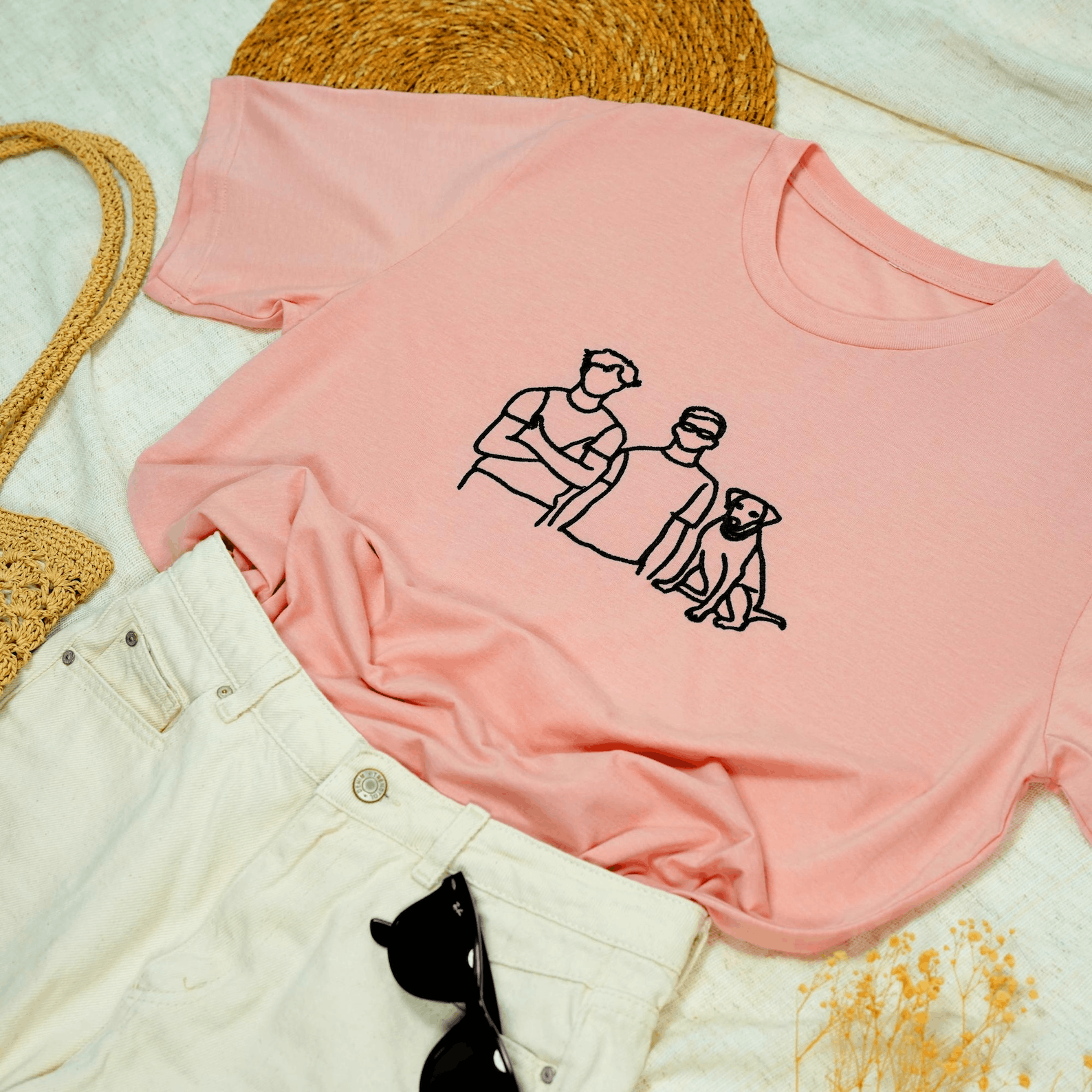 Other Custom Embroidered Portrait T-Shirt Size US M / EU 48-50 / 2 - 2 Thumbnail