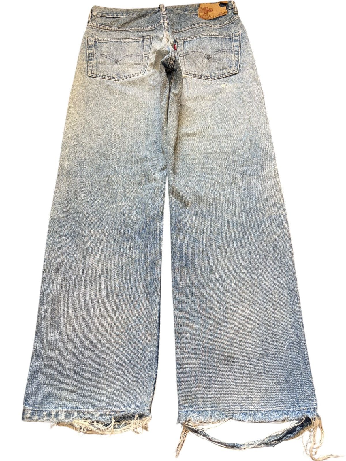 Levi's Vintage 90s Levis 502XX Big E Selvedge Distress Loose Jeans Size US 29 - 2 Thumbnail