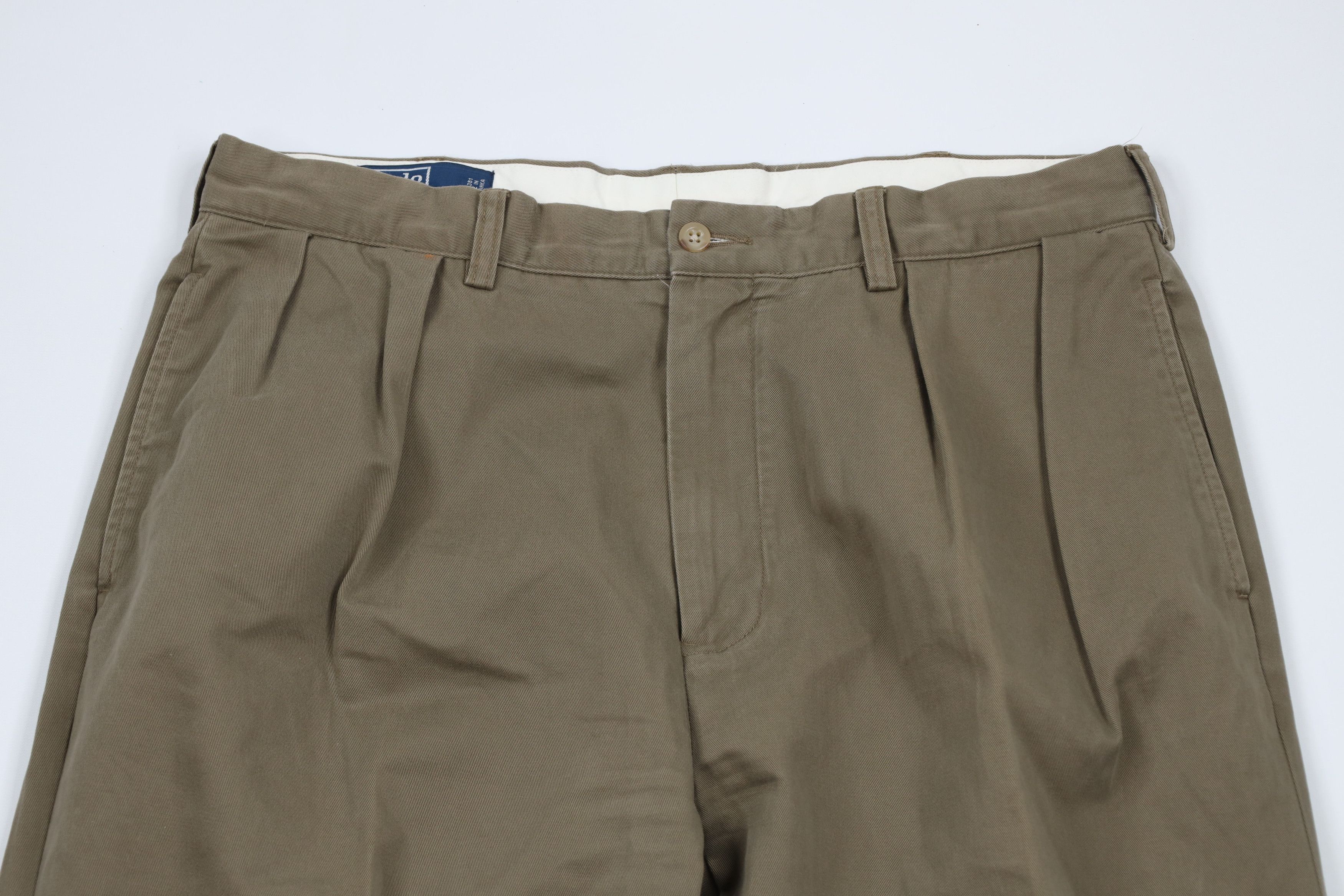 Ralph Lauren × Vintage Vintage 90s Ralph Lauren Wide Leg Chino Pants Drab Brown Size US 36 / EU 52 - 2 Thumbnail