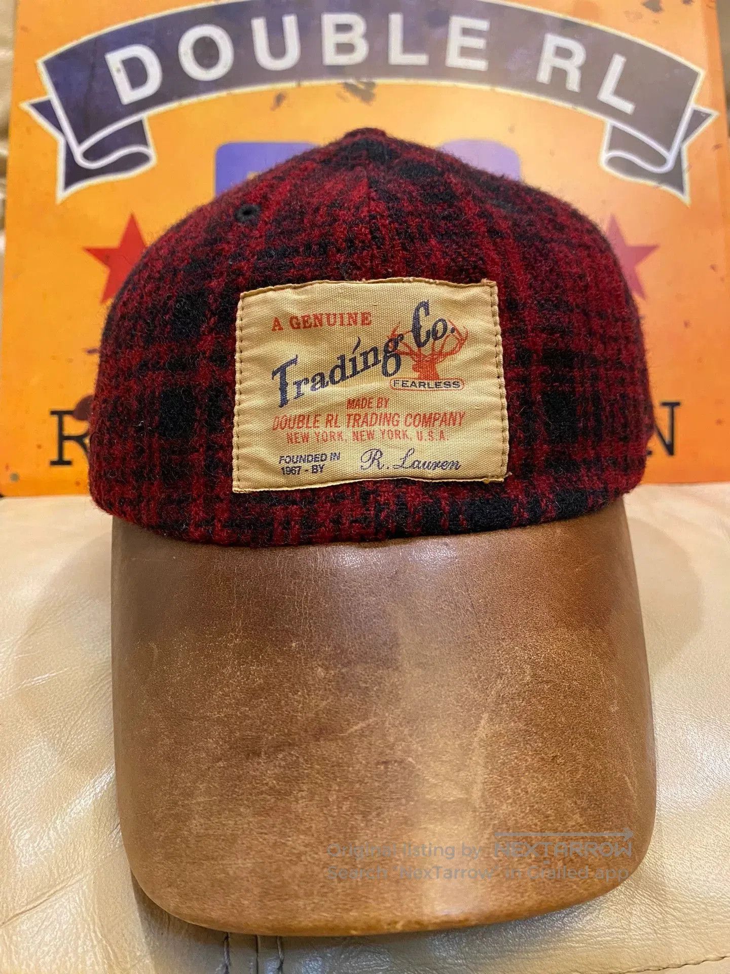 RRL Ralph Lauren 2007 RRL Leather Brim Wool Hunting Cap. Size ONE SIZE - 1 Thumbnail