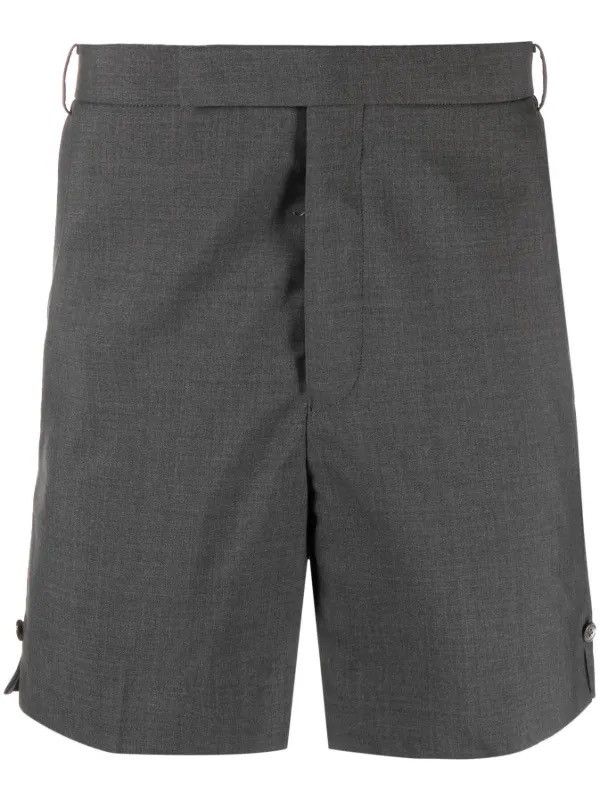 Thom Browne Thom Browne Wool Super 120s Gray Signature Shorts Size US 28 / EU 44 - 1 Thumbnail
