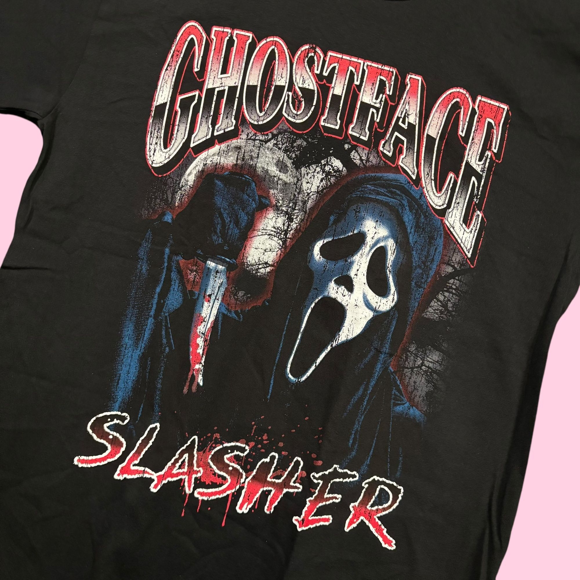 Universal Studios Scream Ghostface Slasher Horror Movie Poster Tee L Size US L / EU 52-54 / 3 - 4 Thumbnail