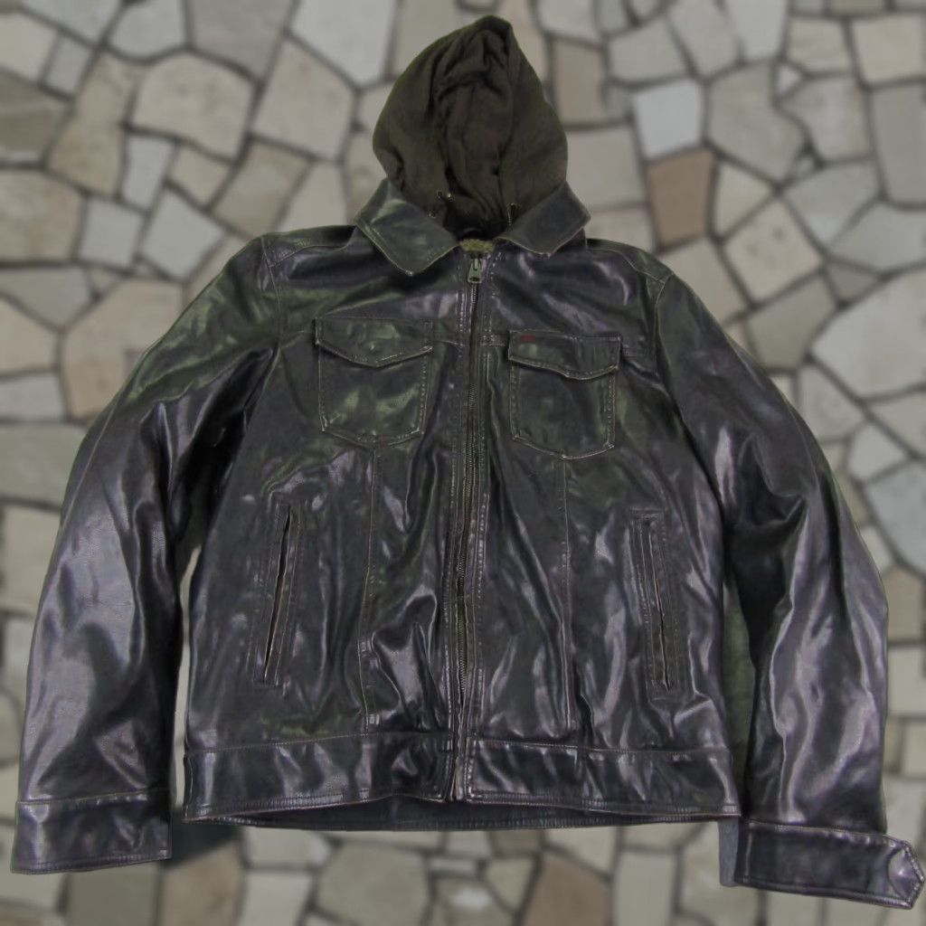 Levi's VINTAGE Levi's Jacket Mens Large Brown Vegan Leather Sherpa Lined Bomber Hoodie Coat Size US L / EU 52-54 / 3 - 1 Thumbnail