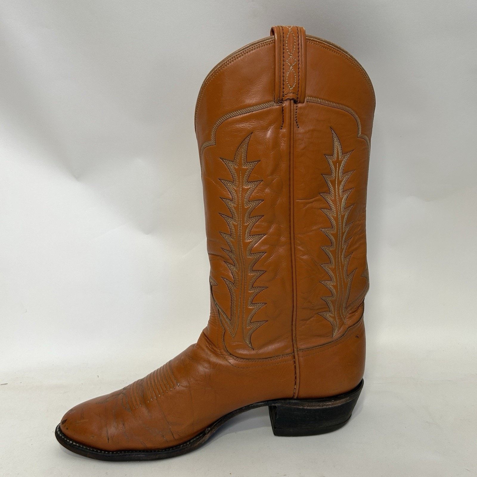 Tony Lama Vintage Tony Lama Cowboy Boots “Tan Brown” Black Label Size US 10.5 / EU 43-44 - 8 Thumbnail