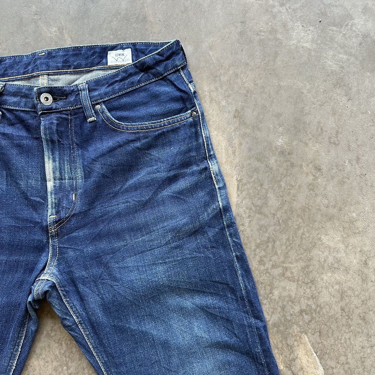 Edwin × Jean × Vintage Vintage Edwin Distressed Faded Denim Jean Pant W31 Size US 31 - 4 Thumbnail