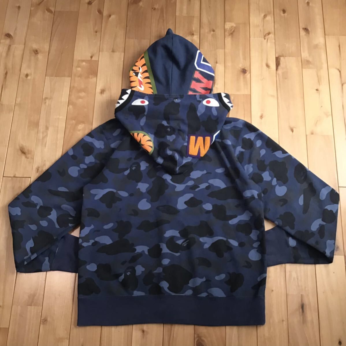 Bape BAPE Double shark full zip hoodie Blue camo a bathing ape Size US XL / EU 56 / 4 - 2 Thumbnail