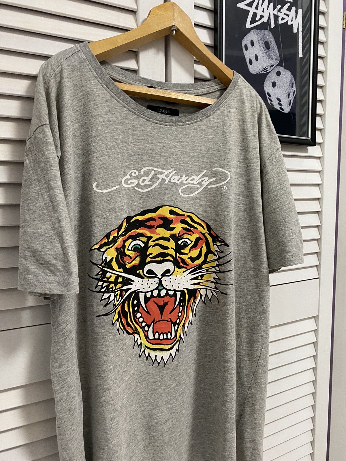 Ed Hardy × Vintage Vintage 90s T-Shirt Tee ED HARDY LOGO PRINT GRAPHIC Size US L / EU 52-54 / 3 - 3 Thumbnail