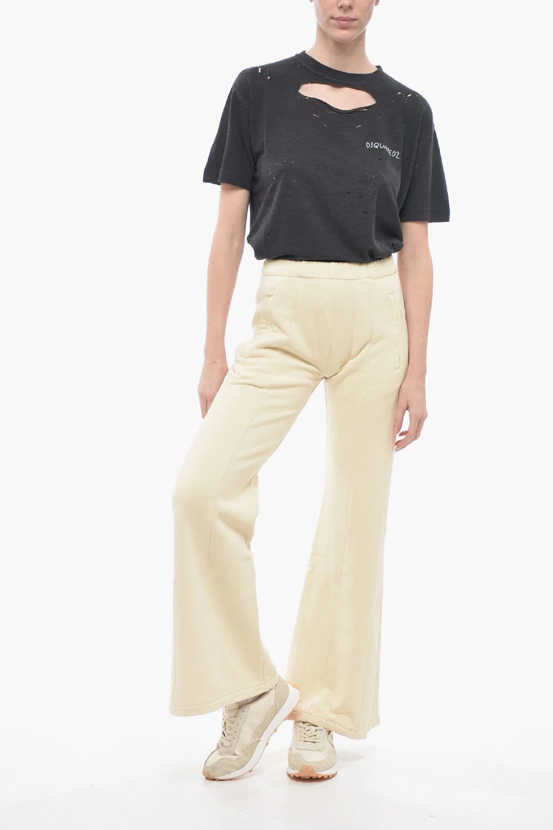 Amiri og1mm0426 Brushed Cotton Wide-Fit Joggers in Yellow Size 30" / US 8 / IT 44 - 4 Thumbnail