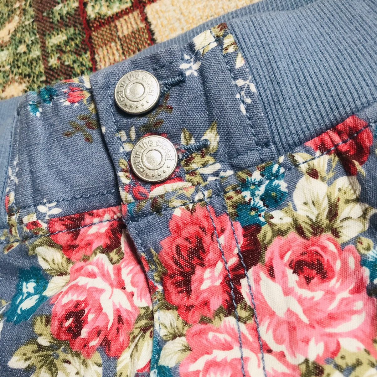 If Six Was Nine × Japanese Brand × Vintage Vintage Cat In The Closet Floral Pant Size 27" / US 4 / IT 40 - 5 Thumbnail