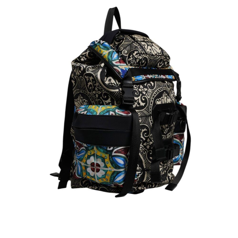 Dolce & Gabbana Dolce & Gabbana Multicolor Maiolica Print Nylon Backpack Bag Size ONE SIZE - 3 Thumbnail