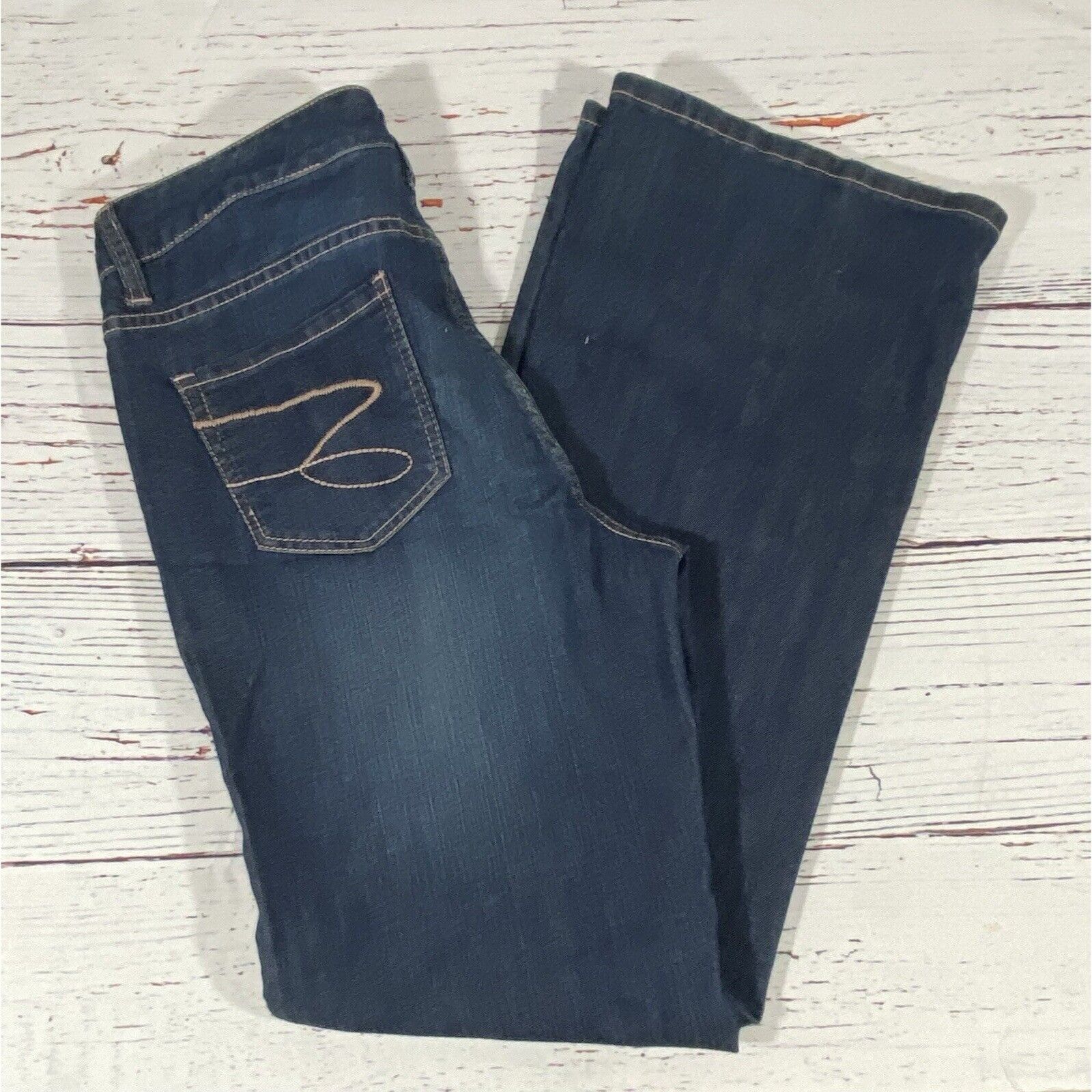 Seven 7 Seven 7 Womens Jeans Size 10 Wide Leg Dark Wash Blue Cottom Size 32" / US 10 / IT 46 - 5 Thumbnail