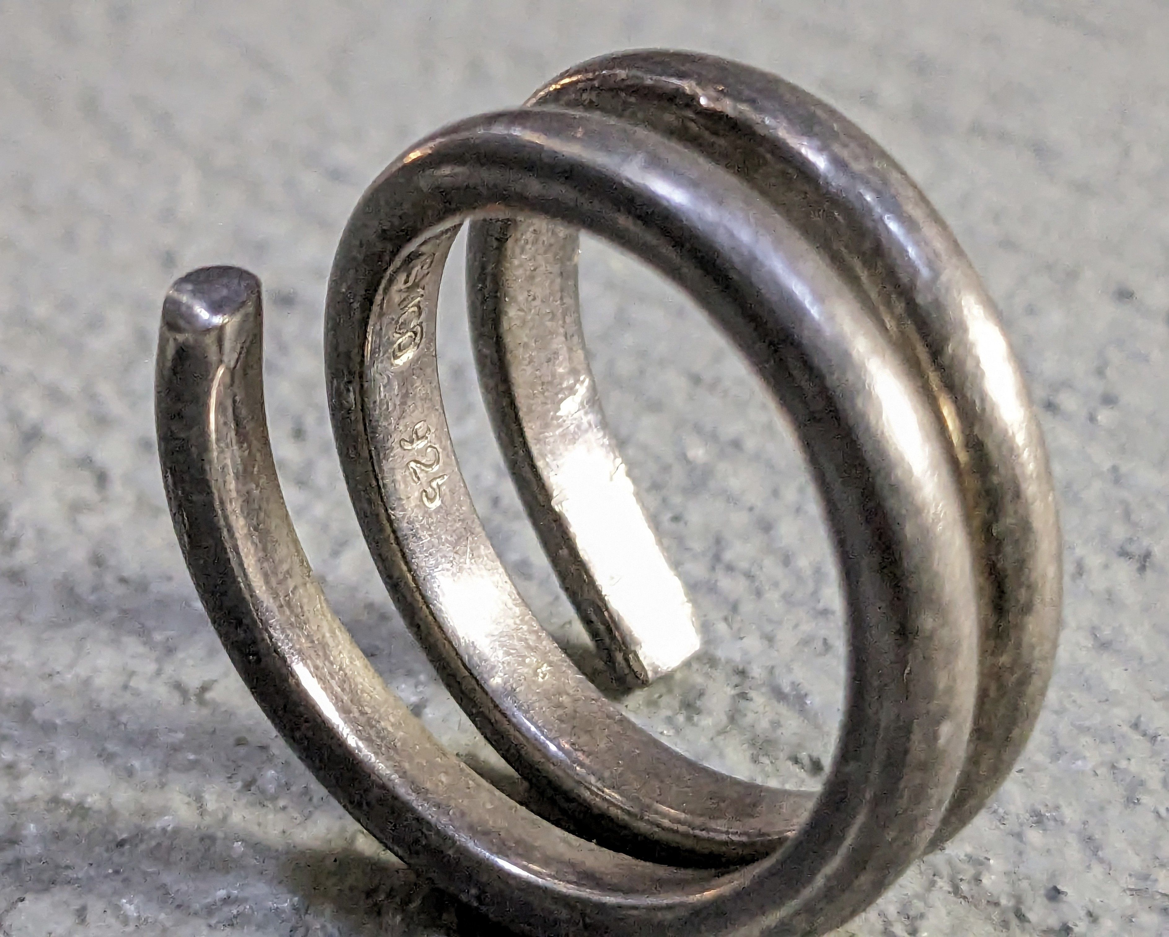 Other Vintage Sterling Silver Ring Size 7.5 Mexico Modern Size ONE SIZE - 3 Thumbnail