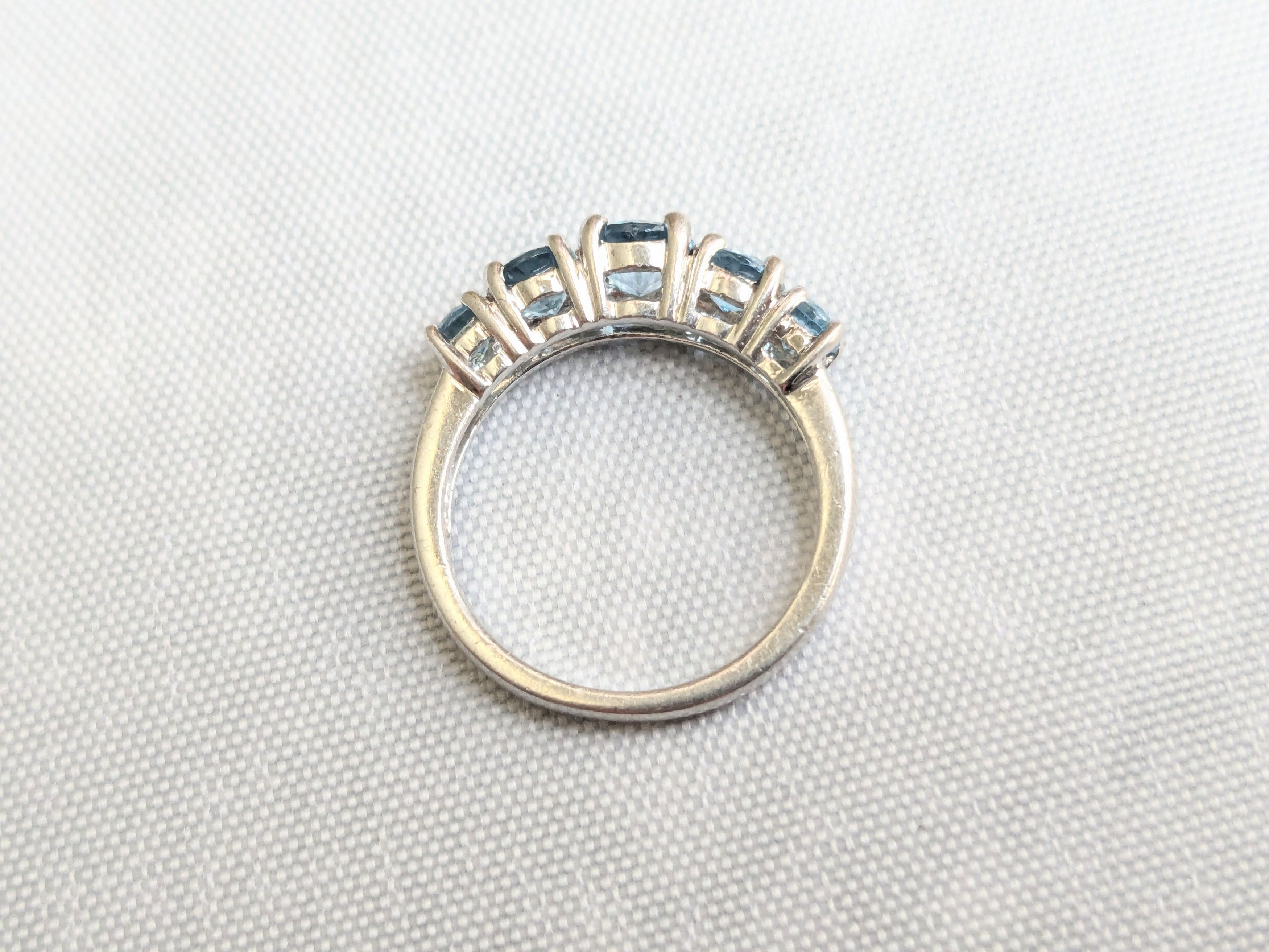Jewelry Vintage Sterling Silver Ring Blue Topaz 6.75 Size ONE SIZE - 6 Thumbnail