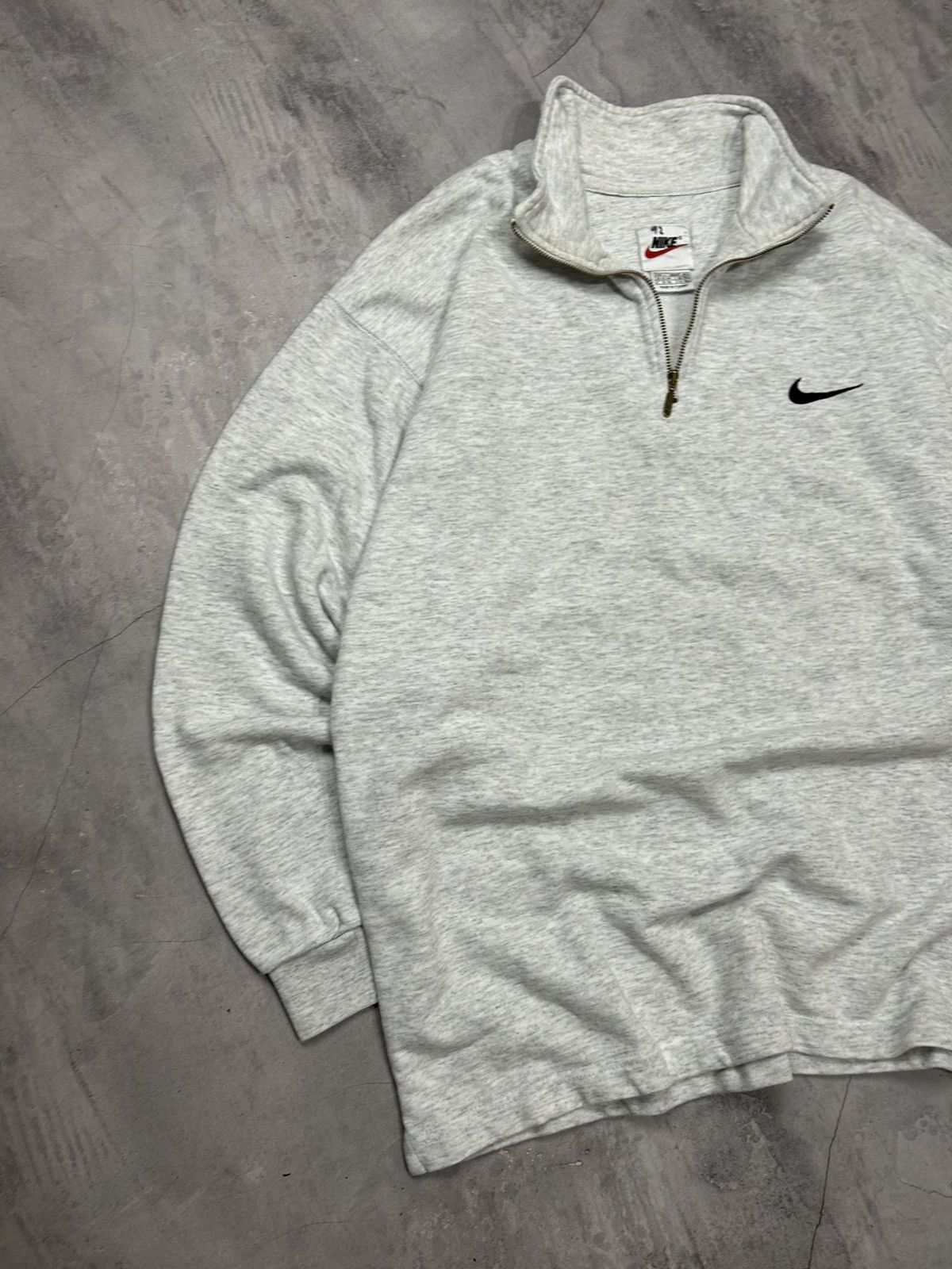 Nike × Vintage Vintage Nike center logo 1/4 zip up sweatshirt Size US L / EU 52-54 / 3 - 2 Thumbnail