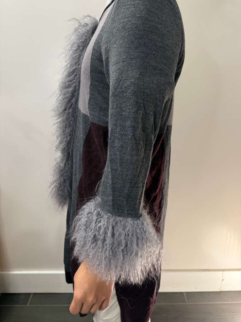 Other Custom-made Long sweater (wool) with real Mongolian fur Size US L / EU 52-54 / 3 - 10 Thumbnail