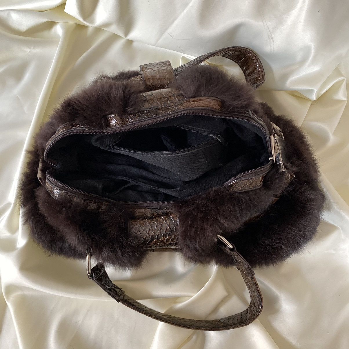 Vintage Vintage faux fur brown shoulder bag Size ONE SIZE - 6 Thumbnail
