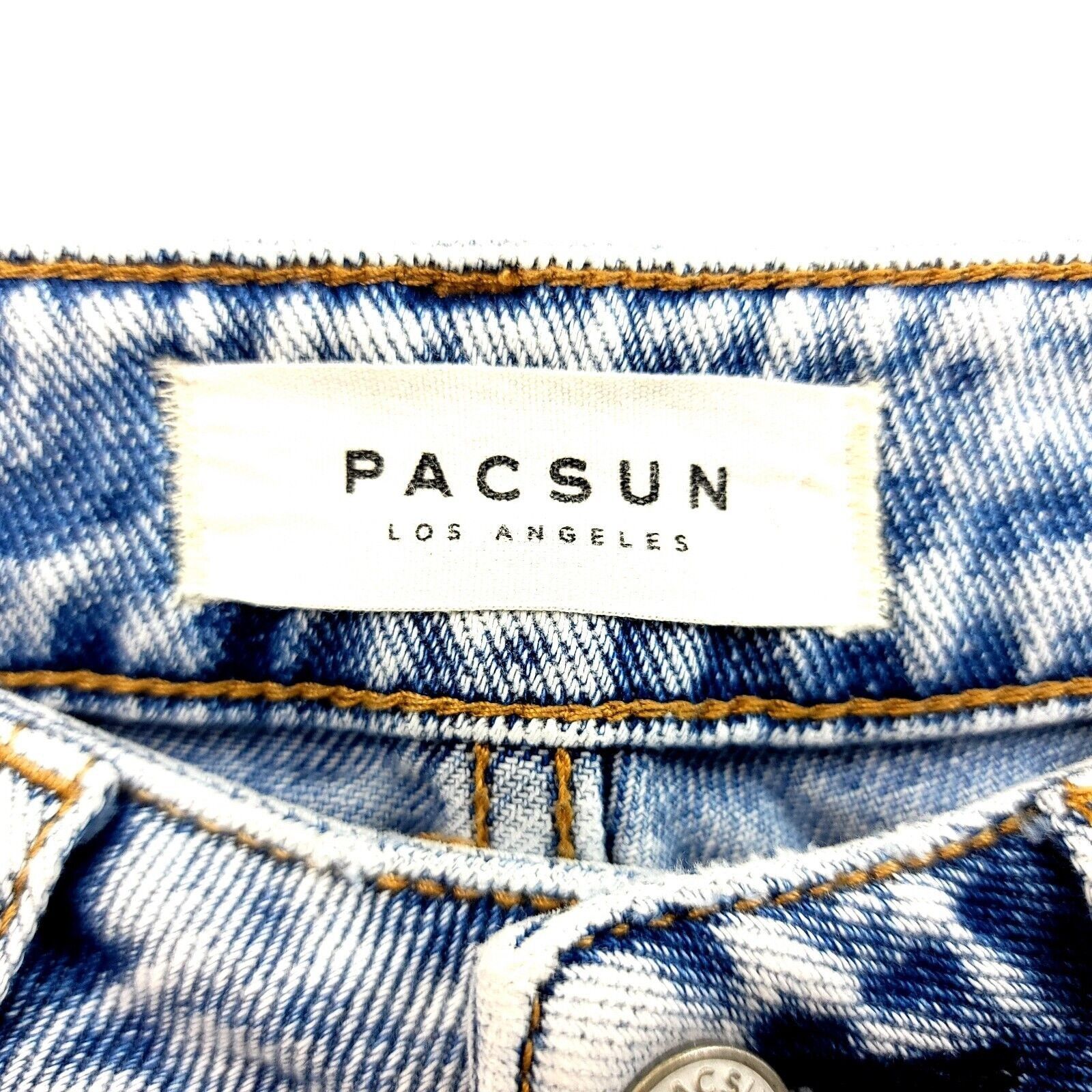 Pacsun PacSun Acid Wash Blue Denim Mom Jeans Distressed Size 23 Mid Size 25" / US 0 / IT 36 - 7 Thumbnail
