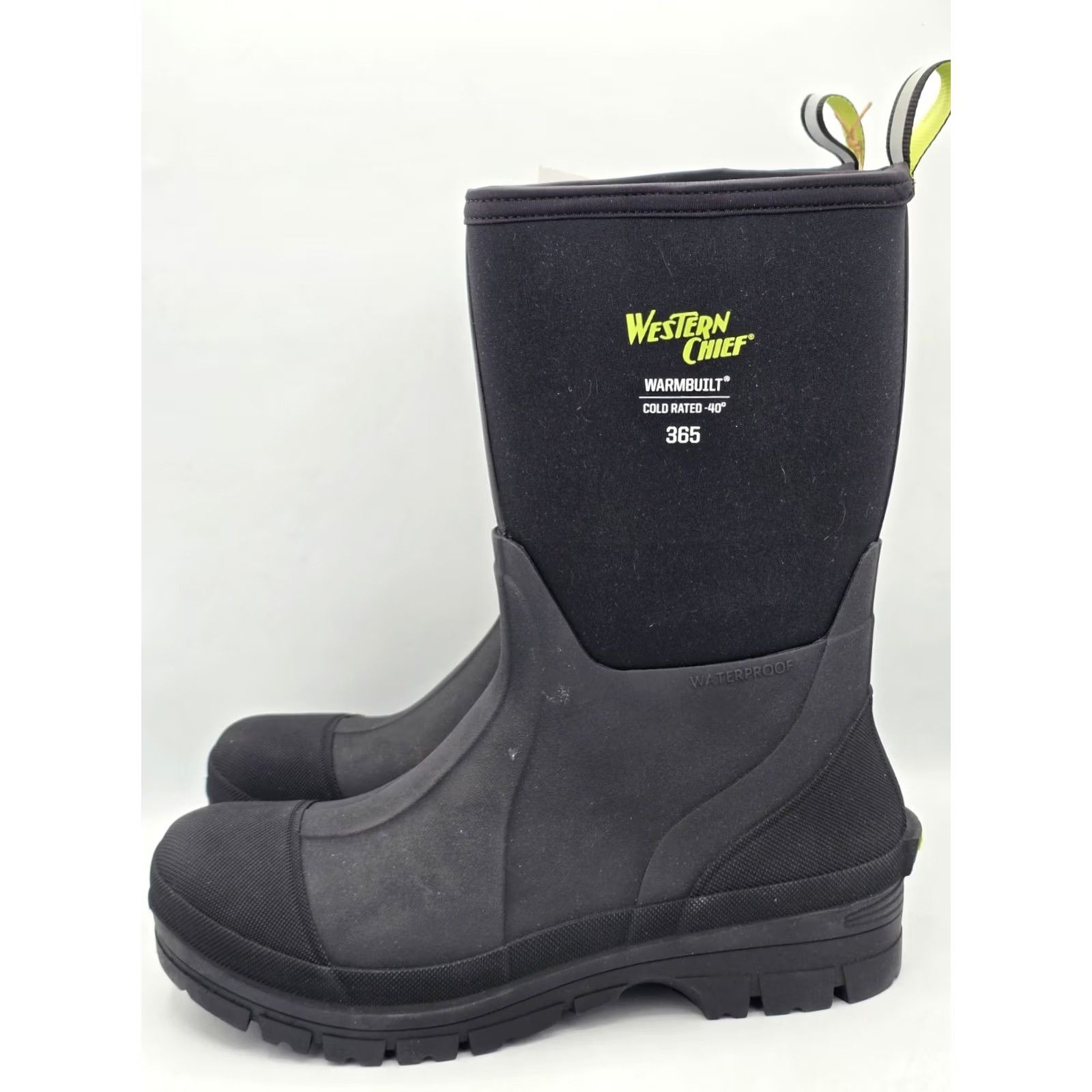Vintage WESTERN CHIEF 365 Neoprene Mid Cold Weather Boots Men's 12 Black Shoes Boot Waterproof Rubber Rubber Size US 12 / EU 45 - 3 Thumbnail