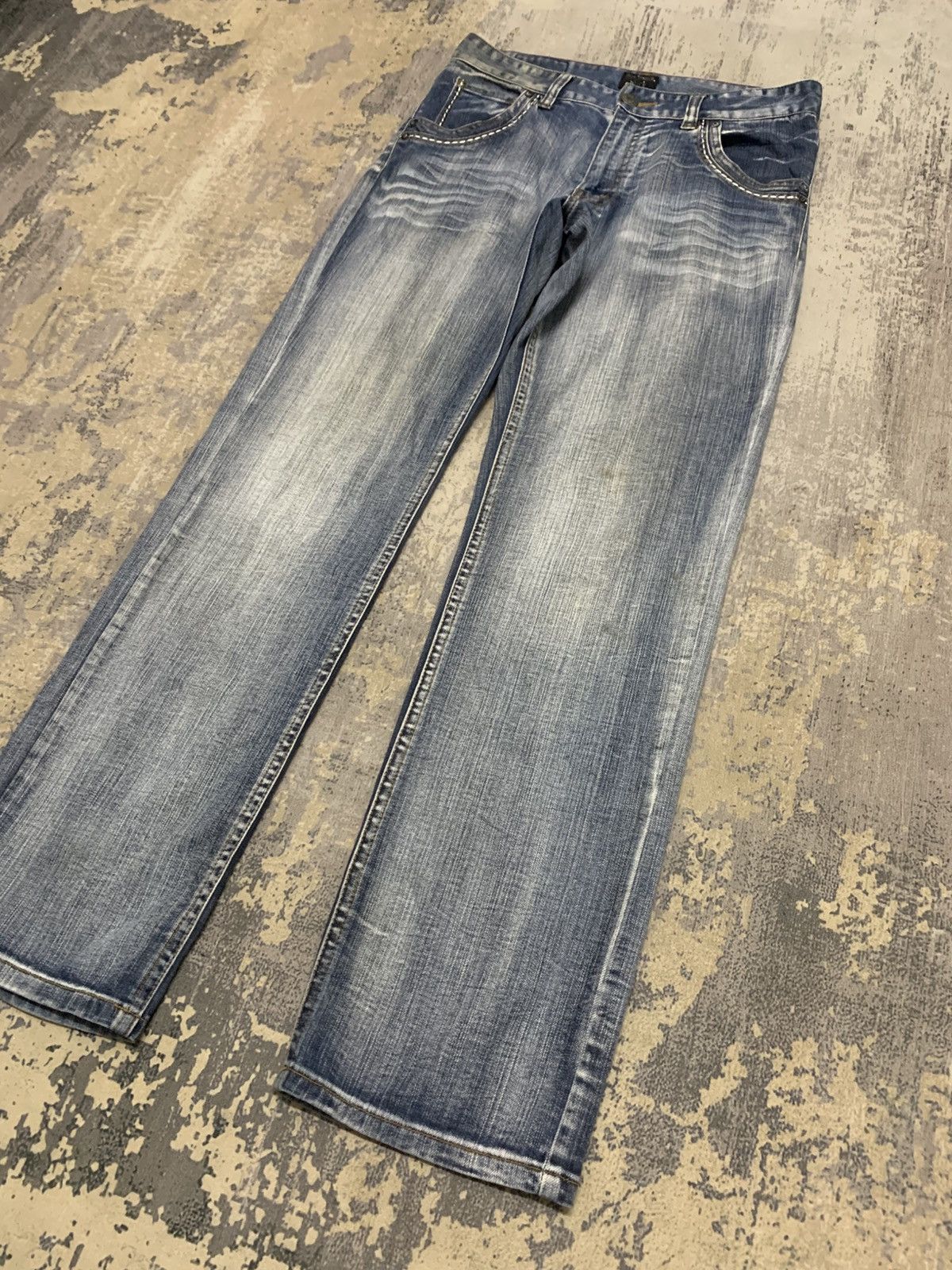 japan back number smoke wash denim y2k style