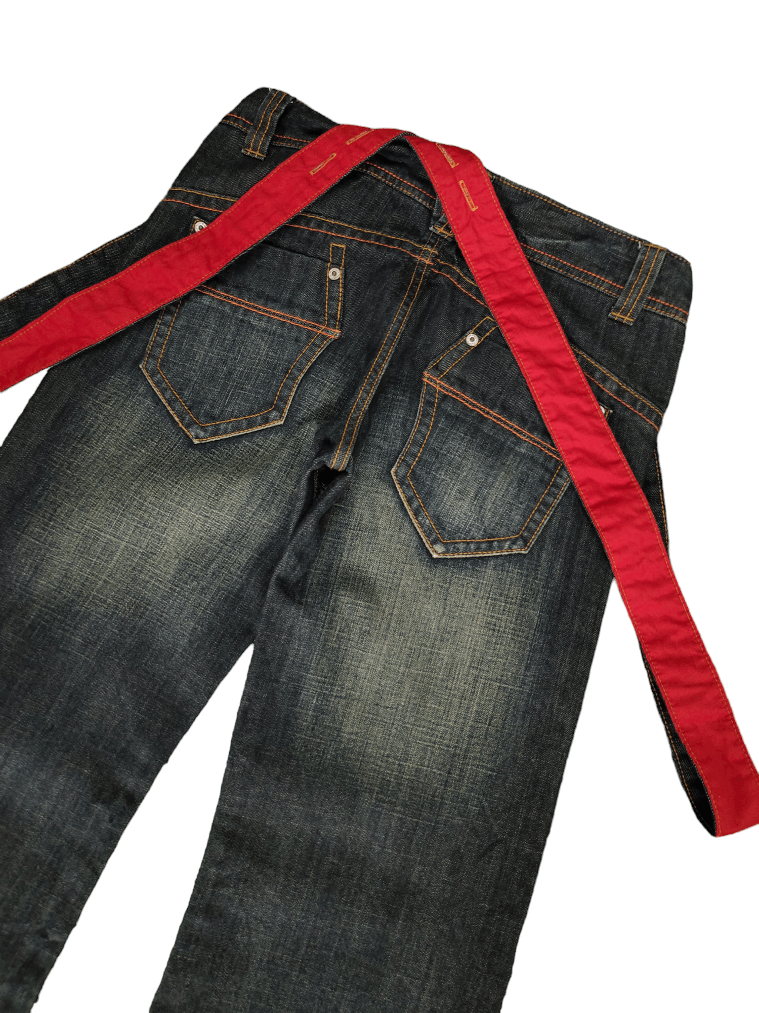 Japanese Brand Flare Jeans Avice Suspender Bondage Faded Boot Cut Goa Style Size US 29 - 15 Thumbnail