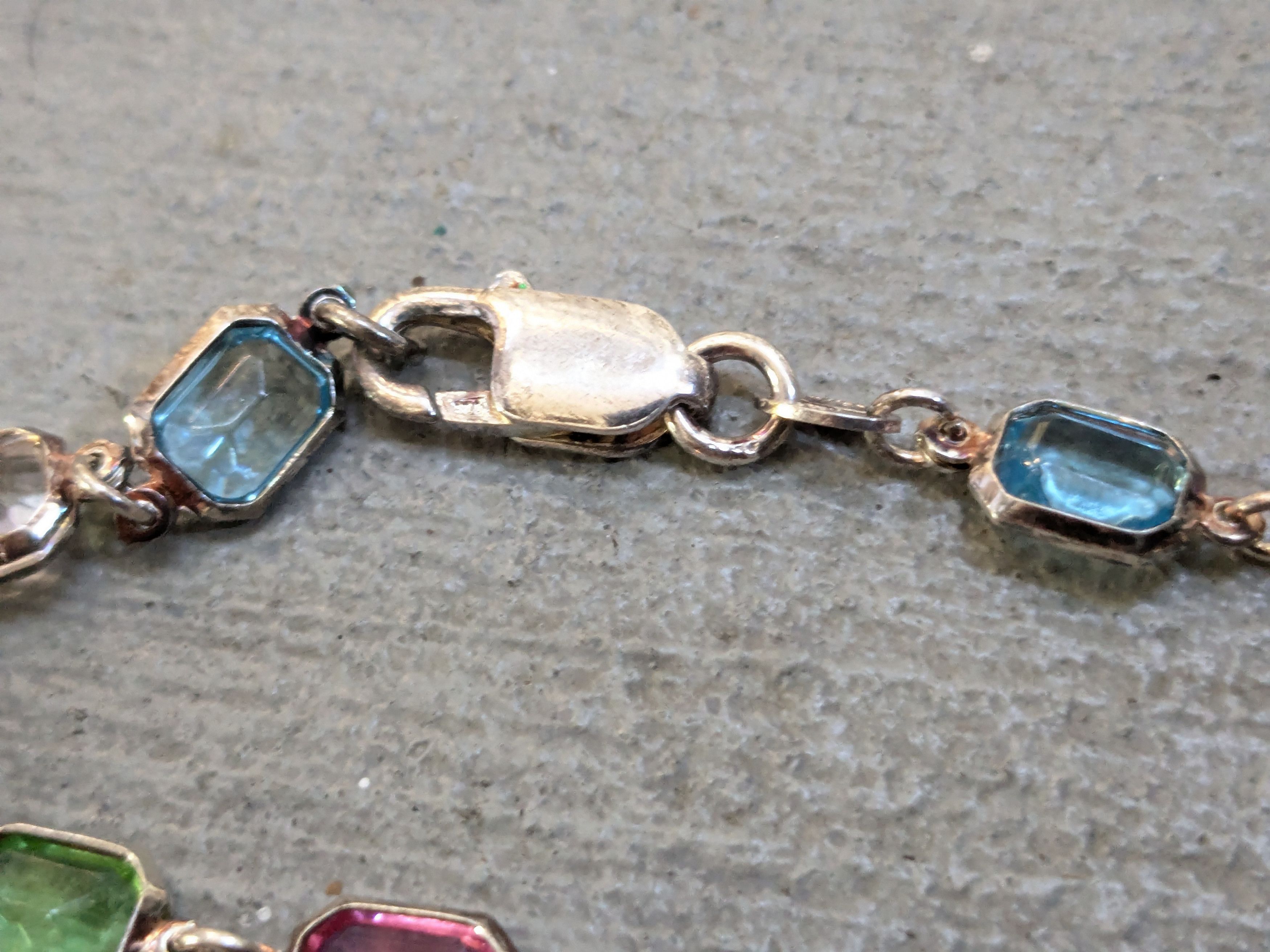 Jewelry × Vintage Vintage Sterling Silver Bracelet Rectangle Chain 7.5" Y2K Size ONE SIZE - 9 Thumbnail